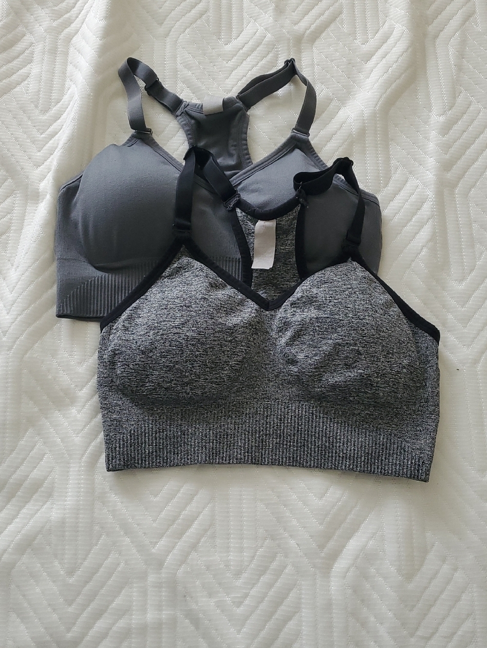 90 Degree By Reflex Gray Sports Bras